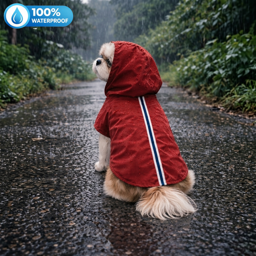 15 Furries Urban Red Dog Raincoat (100 % Waterproof)