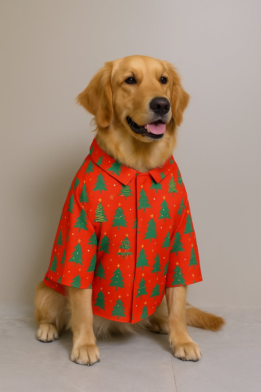 TREE-MENDOUS JOY (RED)  DOG SHIRT