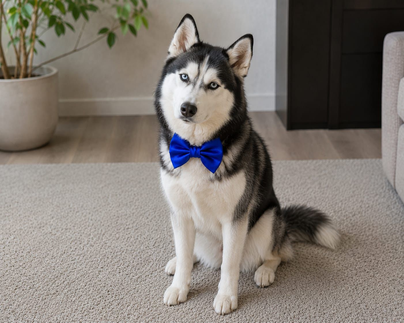 Pack of Two Satin  Bow for Dogs and Cats:  Red and Blue