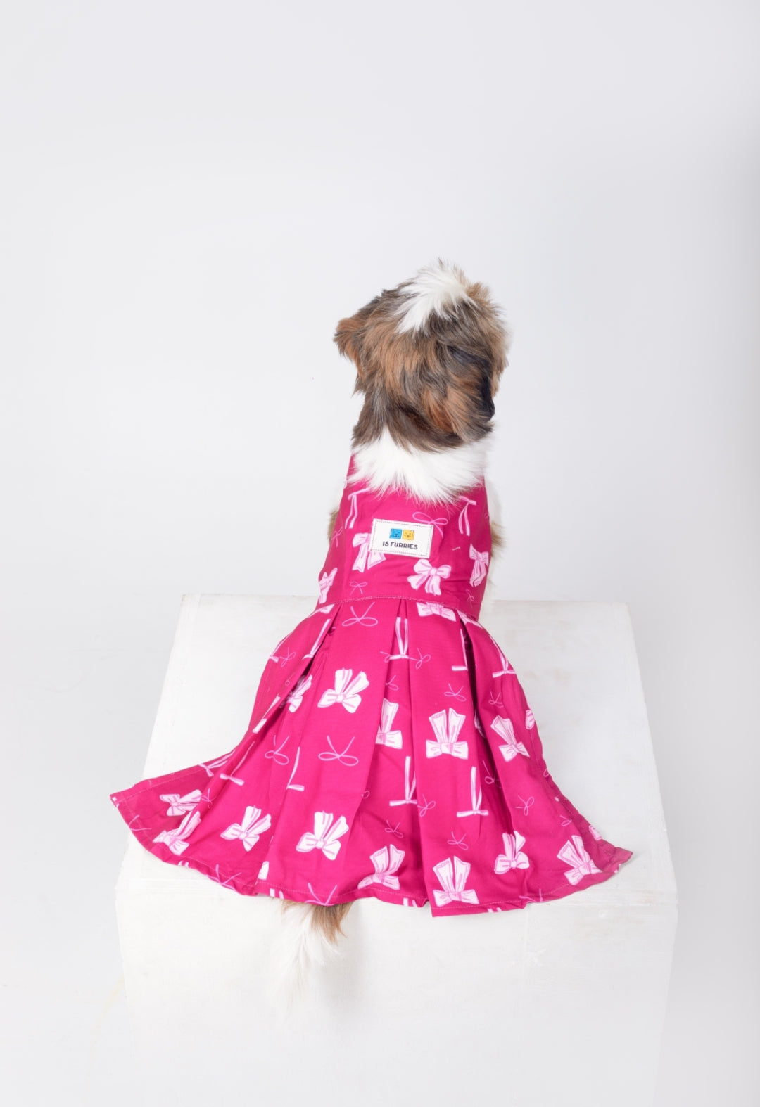 Hot Pink Bow Dog Dress