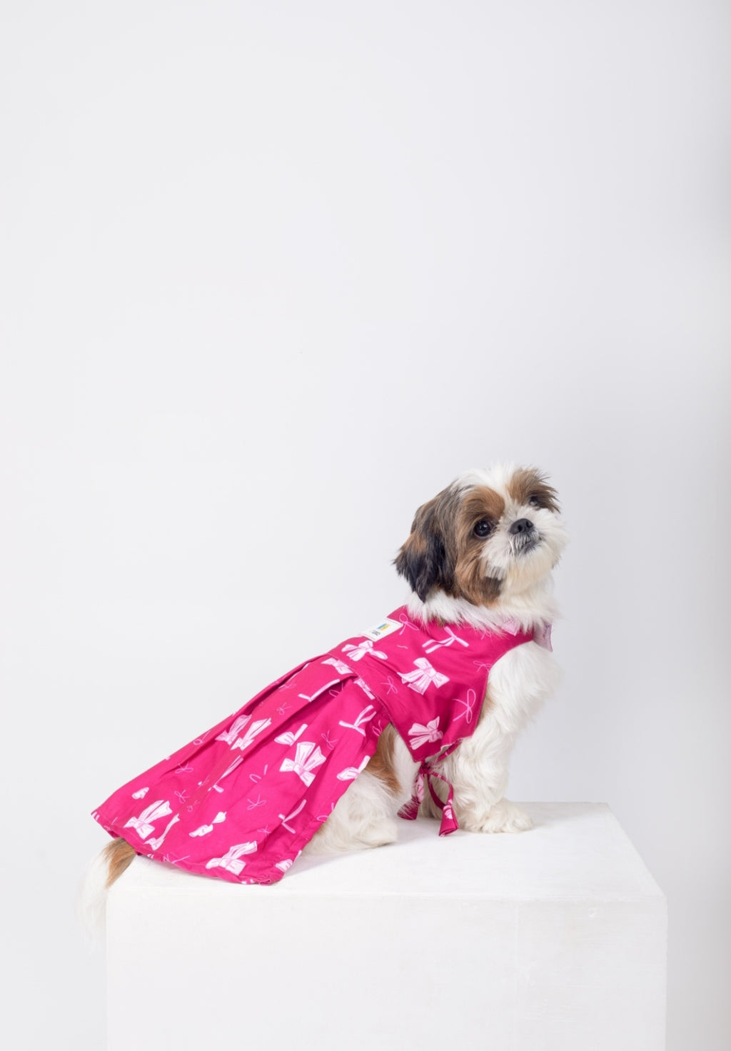 Hot Pink Bow Dog Dress