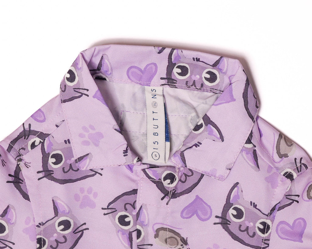 PURPLE MEOW CAT SHIRT