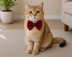 CHERRY RED  Satin Bow for  Dogs and Cats