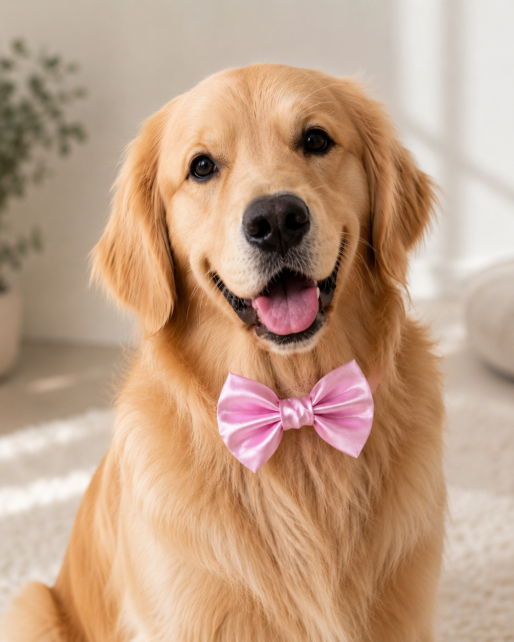 BABY PINK  Satin Bow for  Dogs and Cats