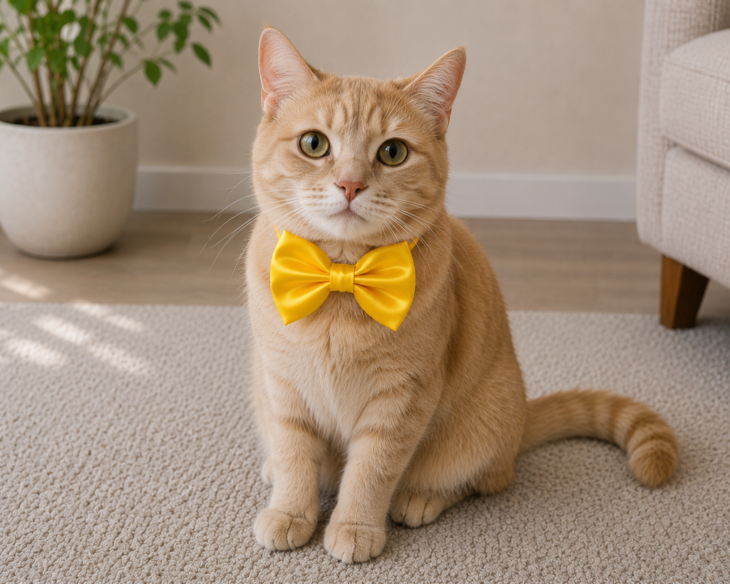 SUNSHINE YELLOW  Satin Bow for  Dogs and Cats