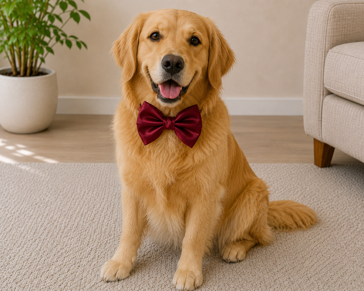 Pack of Two Satin  Bow for Dogs and Cats:  Red and Pink