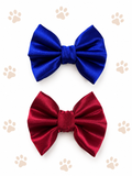 Pack of Two Satin  Bow for Dogs and Cats:  Red and Blue
