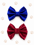 Pack of Two Satin  Bow for Dogs and Cats:  Red and Blue