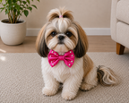 PEARL HOT PINK   Satin Bow for  Dogs and Cats