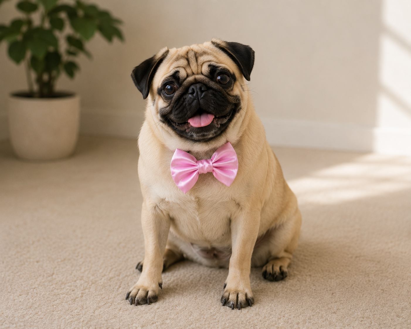 Pack of Two Satin  Bow for Dogs and Cats:  Red and Pink